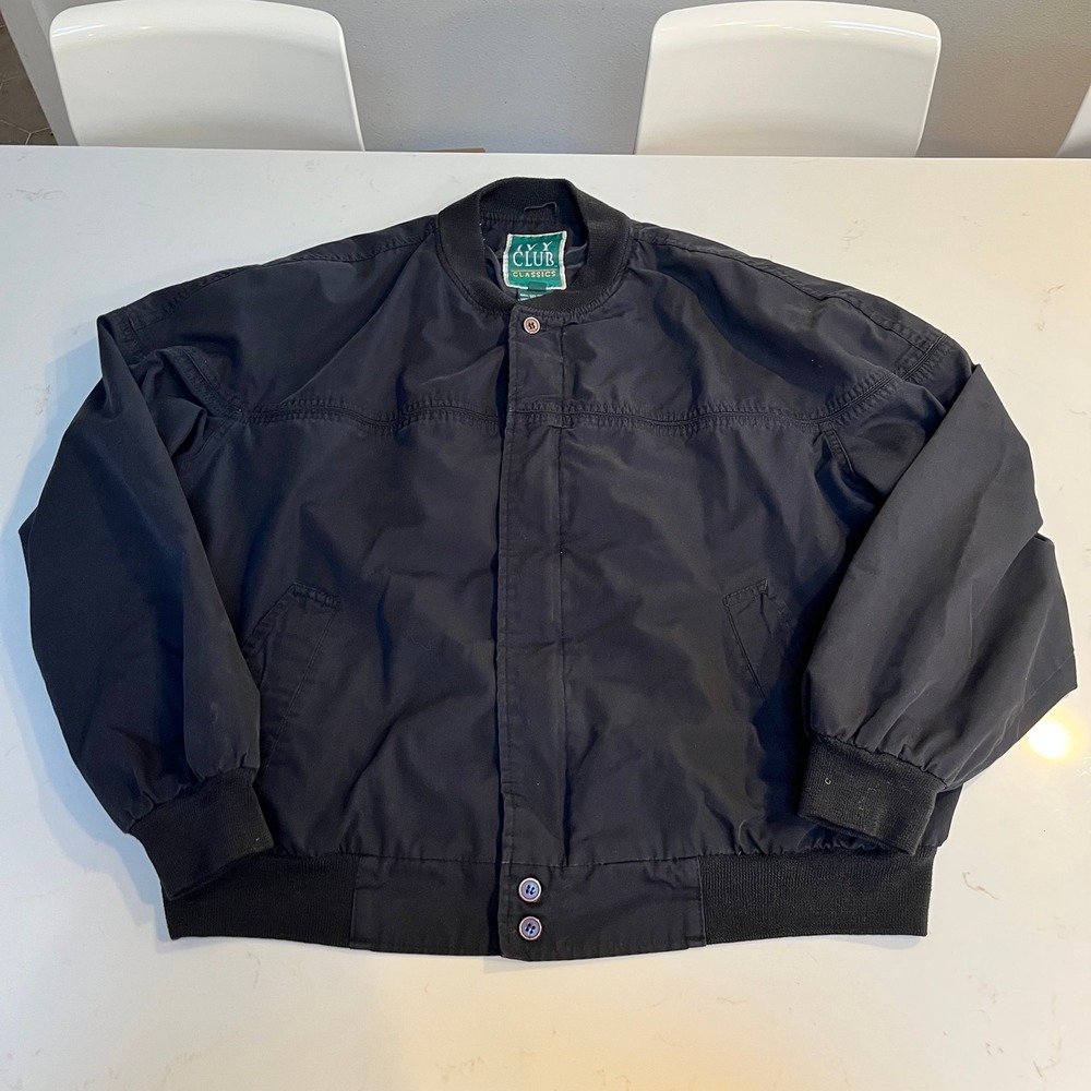 Bomber Jacket Ivy Club Vintage Zip Jacket Mens Size XXL Racer Classic Iconic